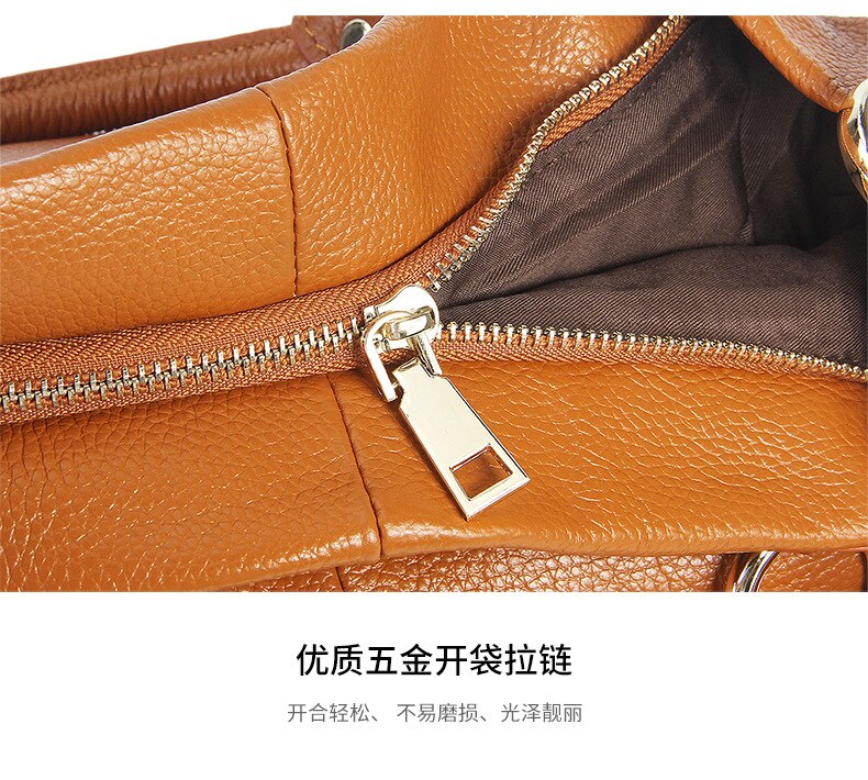 High-End First Layer Cowhide Ladies Handbags European And American Fashion Leather Handbags Shoulder Messenger Tote Bag35*15*28