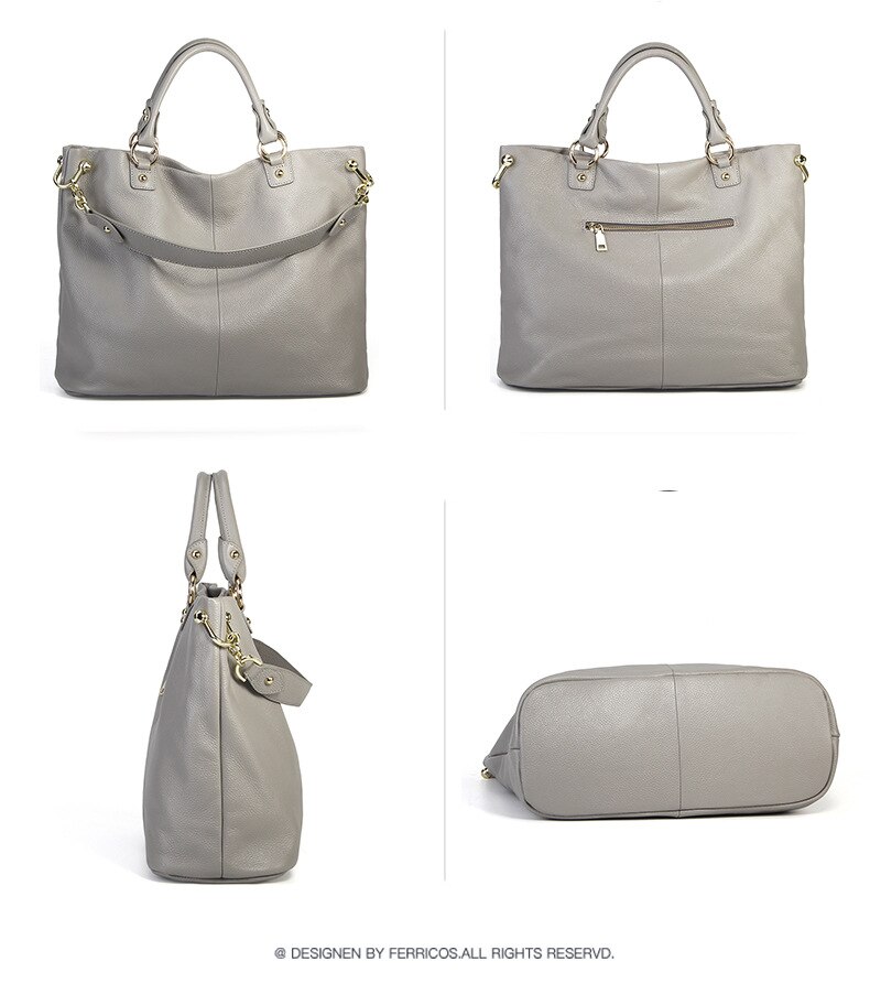 High-End First Layer Cowhide Ladies Handbags European And American Fashion Leather Handbags Shoulder Messenger Tote Bag35*15*28