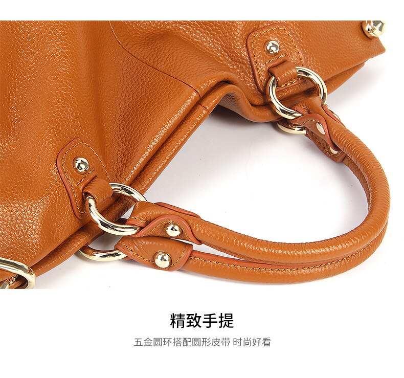 High-End First Layer Cowhide Ladies Handbags European And American Fashion Leather Handbags Shoulder Messenger Tote Bag35*15*28