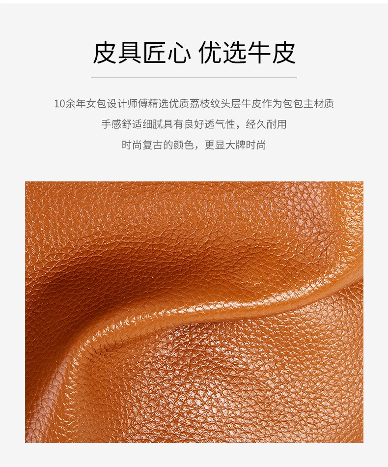 High-End First Layer Cowhide Ladies Handbags European And American Fashion Leather Handbags Shoulder Messenger Tote Bag35*15*28
