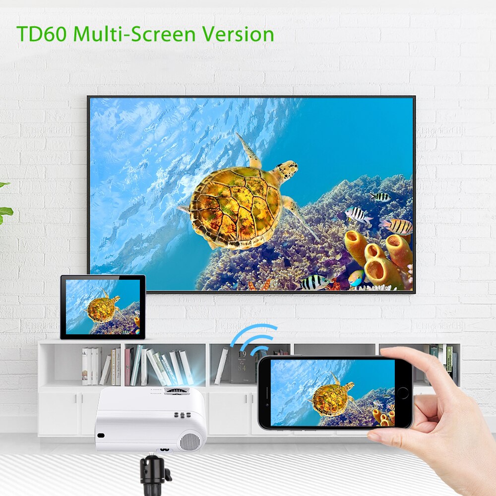 ThundeaL Mini Projector TD60 Portable Home Cinema 2800 Lumens Smartphone Multiscreen Video 3D Beamer Android WiFi LED Proyector