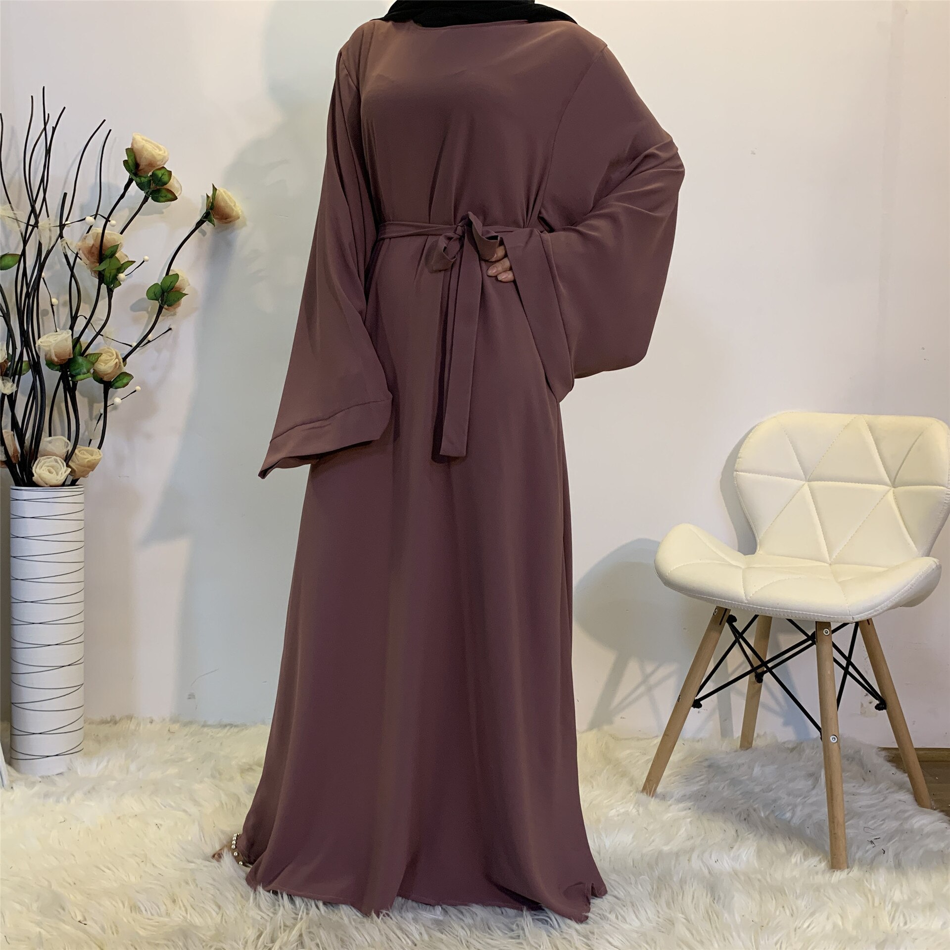Abaya Dubai Turkey Muslim Fashion Hijab Abaya For Women Solid Color Islam Clothing African Dresses For Women Musulman Djellaba