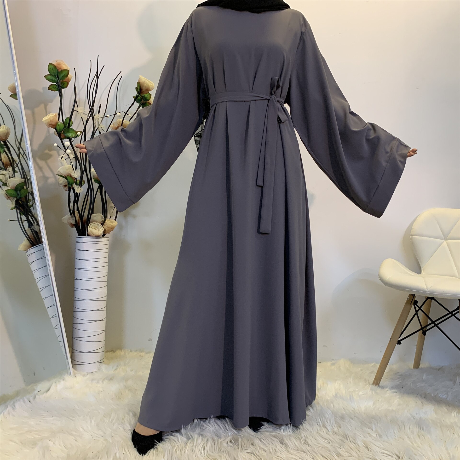 Abaya Dubai Turkey Muslim Fashion Hijab Abaya For Women Solid Color Islam Clothing African Dresses For Women Musulman Djellaba