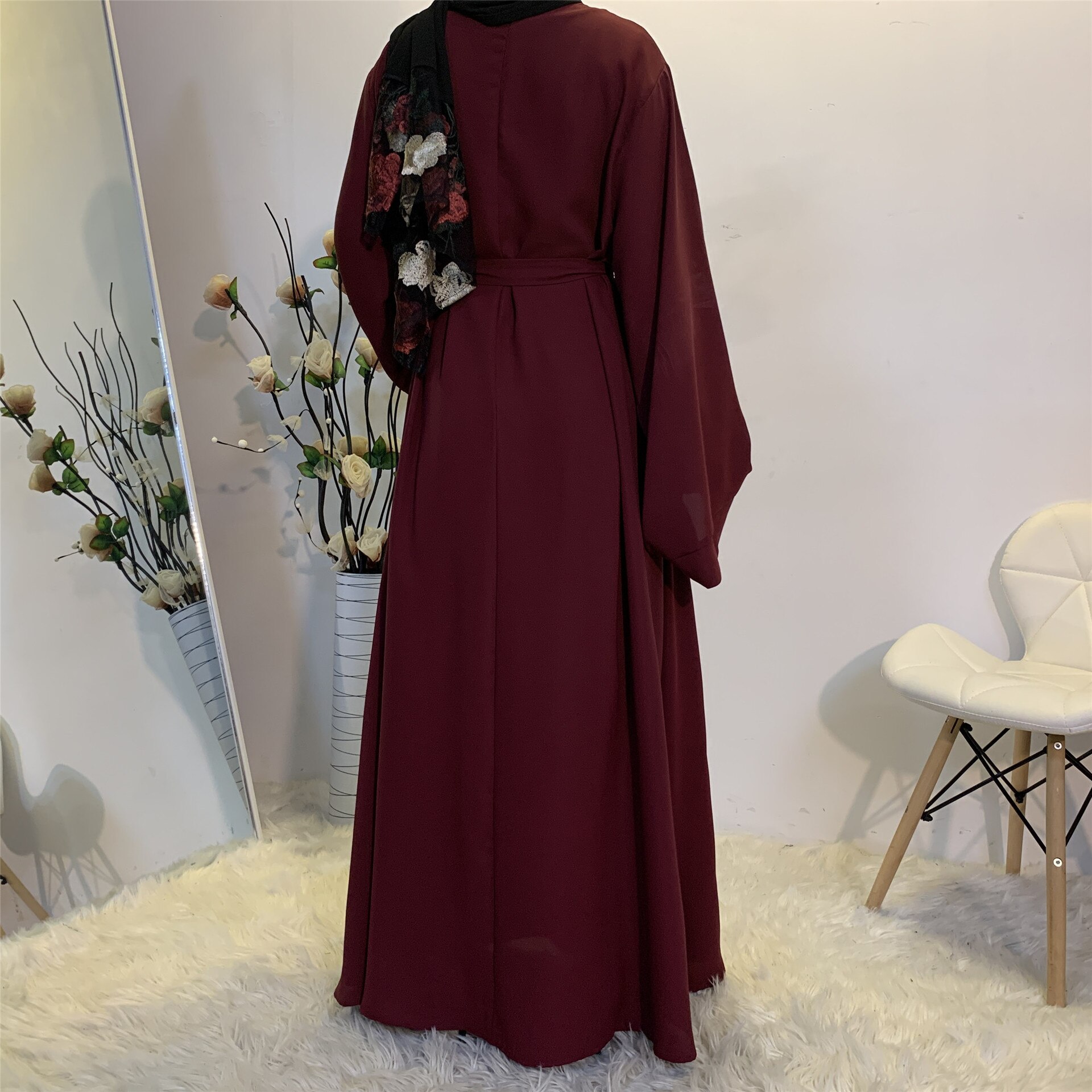 Abaya Dubai Turkey Muslim Fashion Hijab Abaya For Women Solid Color Islam Clothing African Dresses For Women Musulman Djellaba