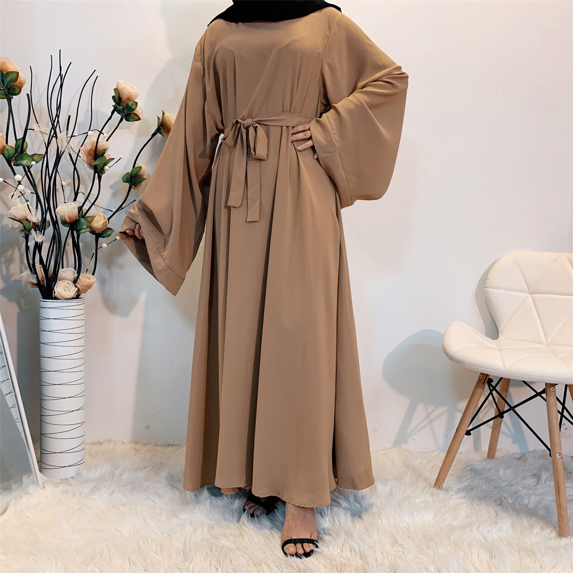 Abaya Dubai Turkey Muslim Fashion Hijab Abaya For Women Solid Color Islam Clothing African Dresses For Women Musulman Djellaba