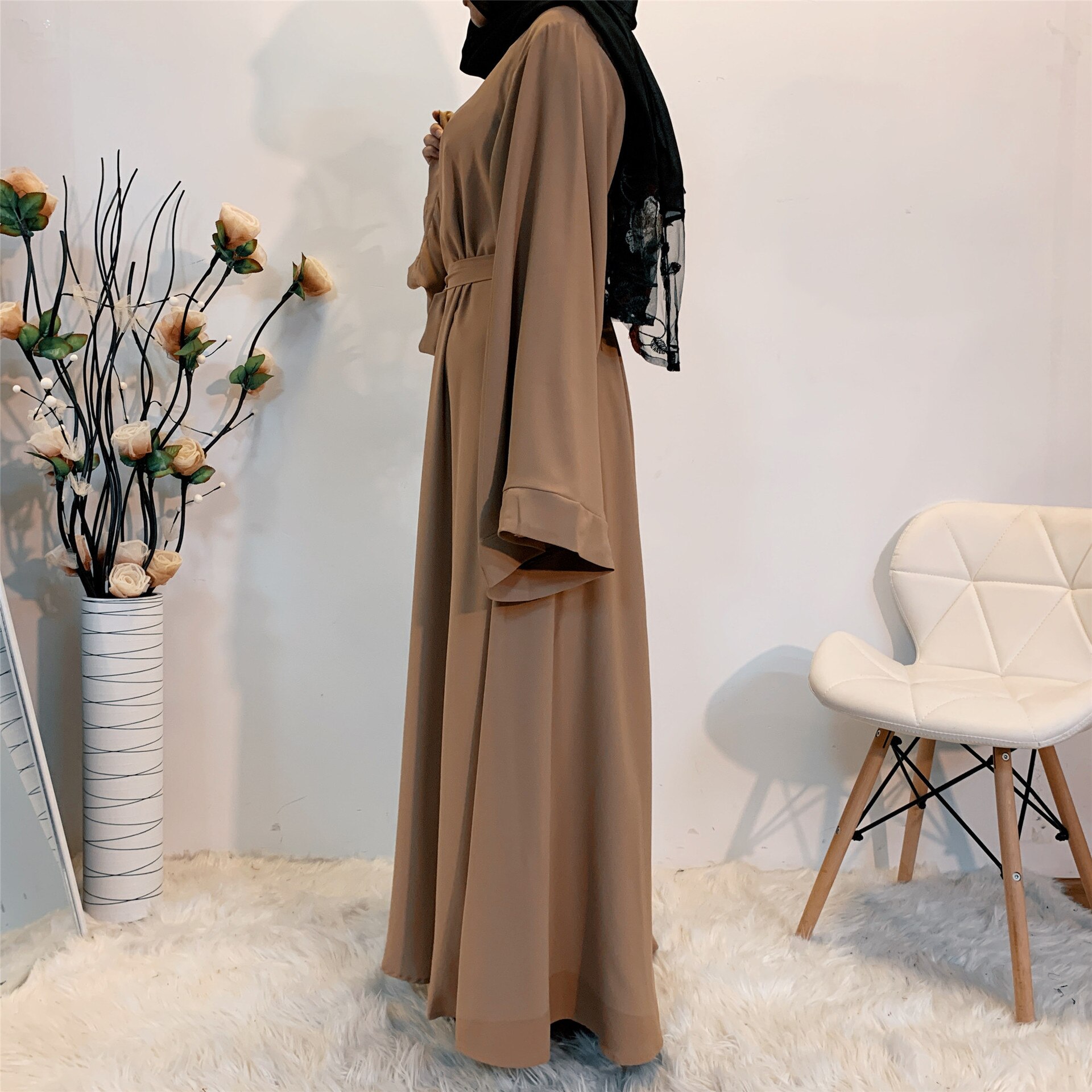 Abaya Dubai Turkey Muslim Fashion Hijab Abaya For Women Solid Color Islam Clothing African Dresses For Women Musulman Djellaba