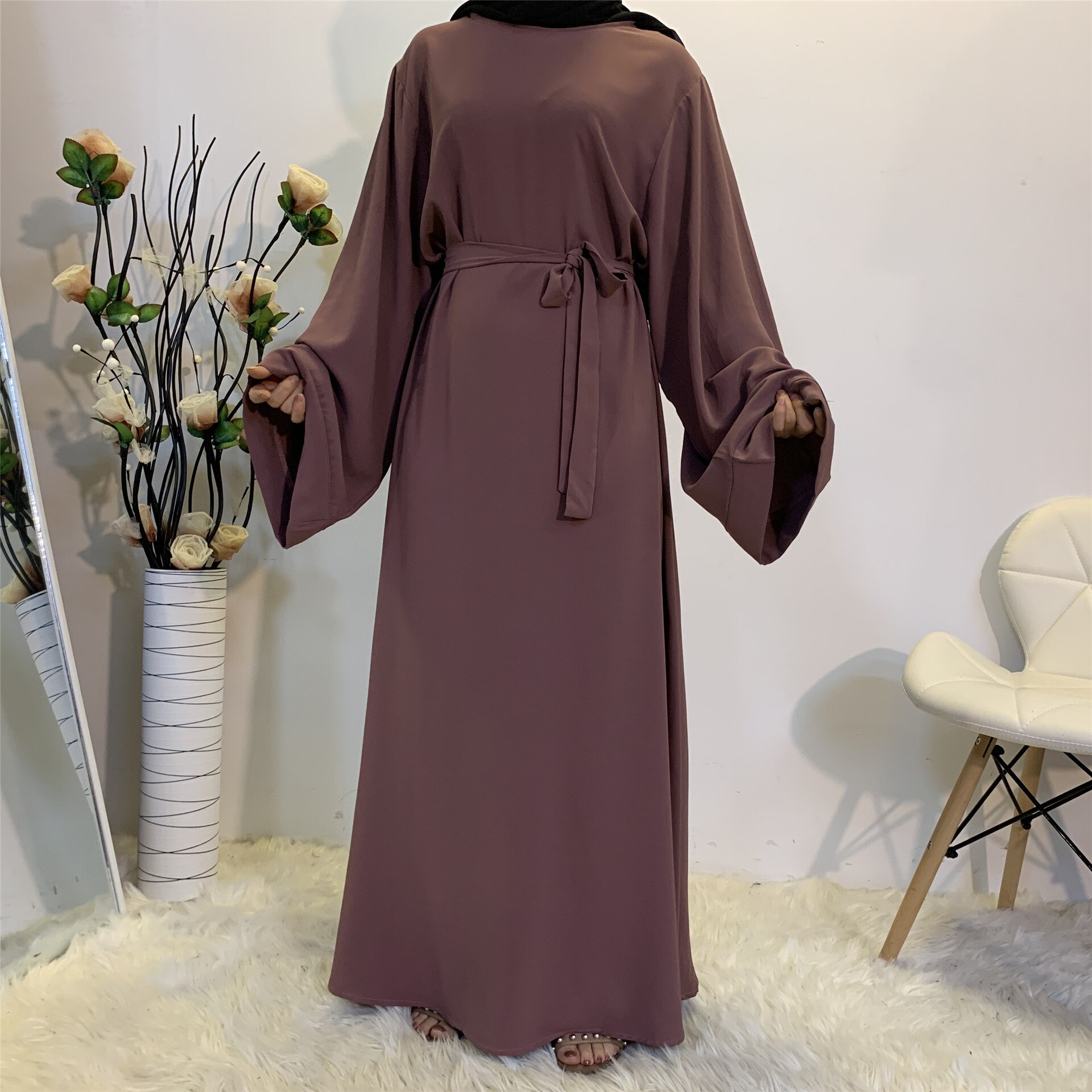 Abaya Dubai Turkey Muslim Fashion Hijab Abaya For Women Solid Color Islam Clothing African Dresses For Women Musulman Djellaba