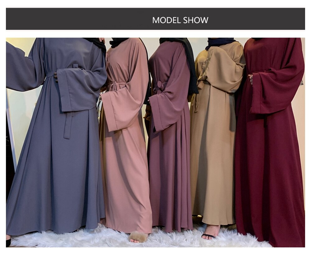 Abaya Dubai Turkey Muslim Fashion Hijab Abaya For Women Solid Color Islam Clothing African Dresses For Women Musulman Djellaba