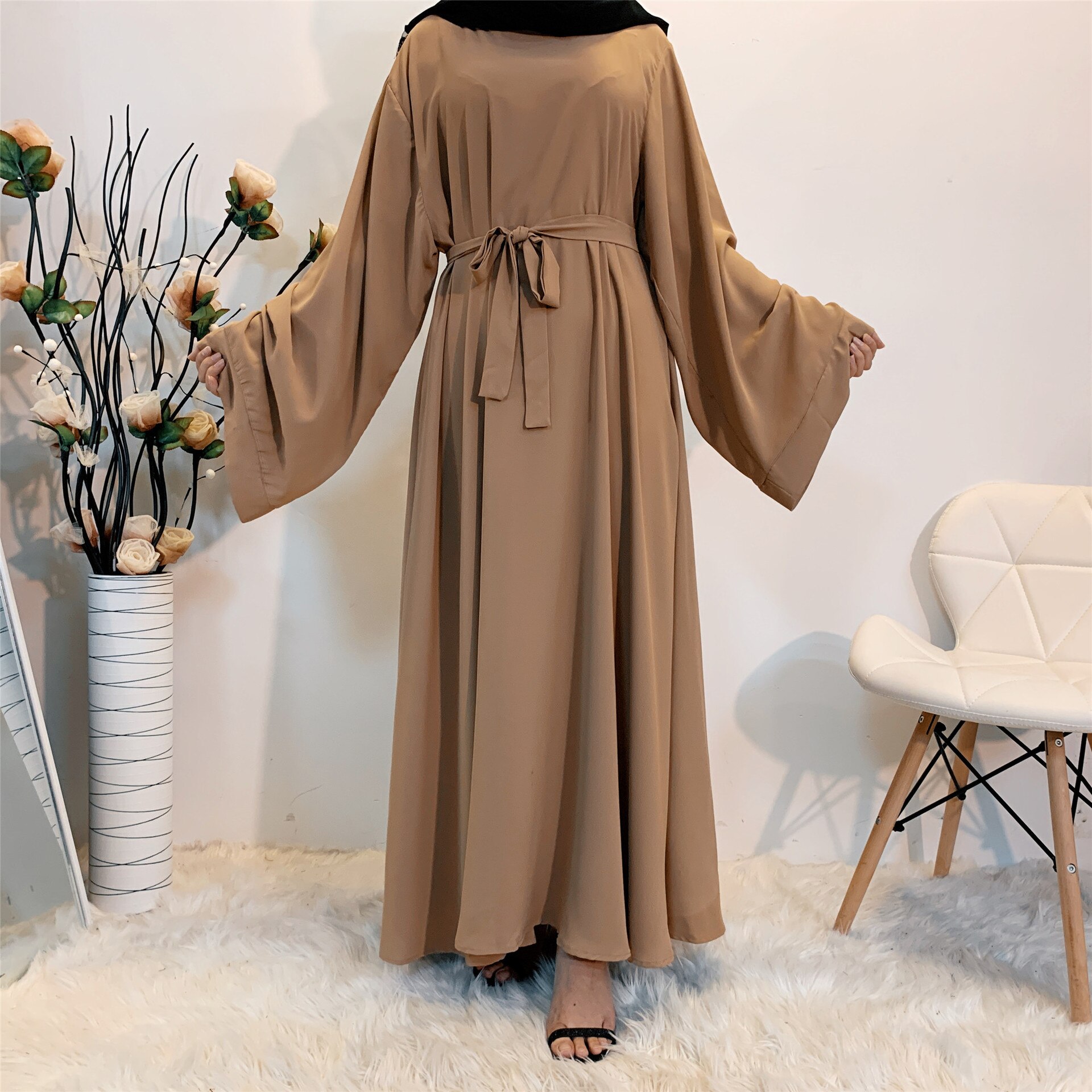Abaya Dubai Turkey Muslim Fashion Hijab Abaya For Women Solid Color Islam Clothing African Dresses For Women Musulman Djellaba