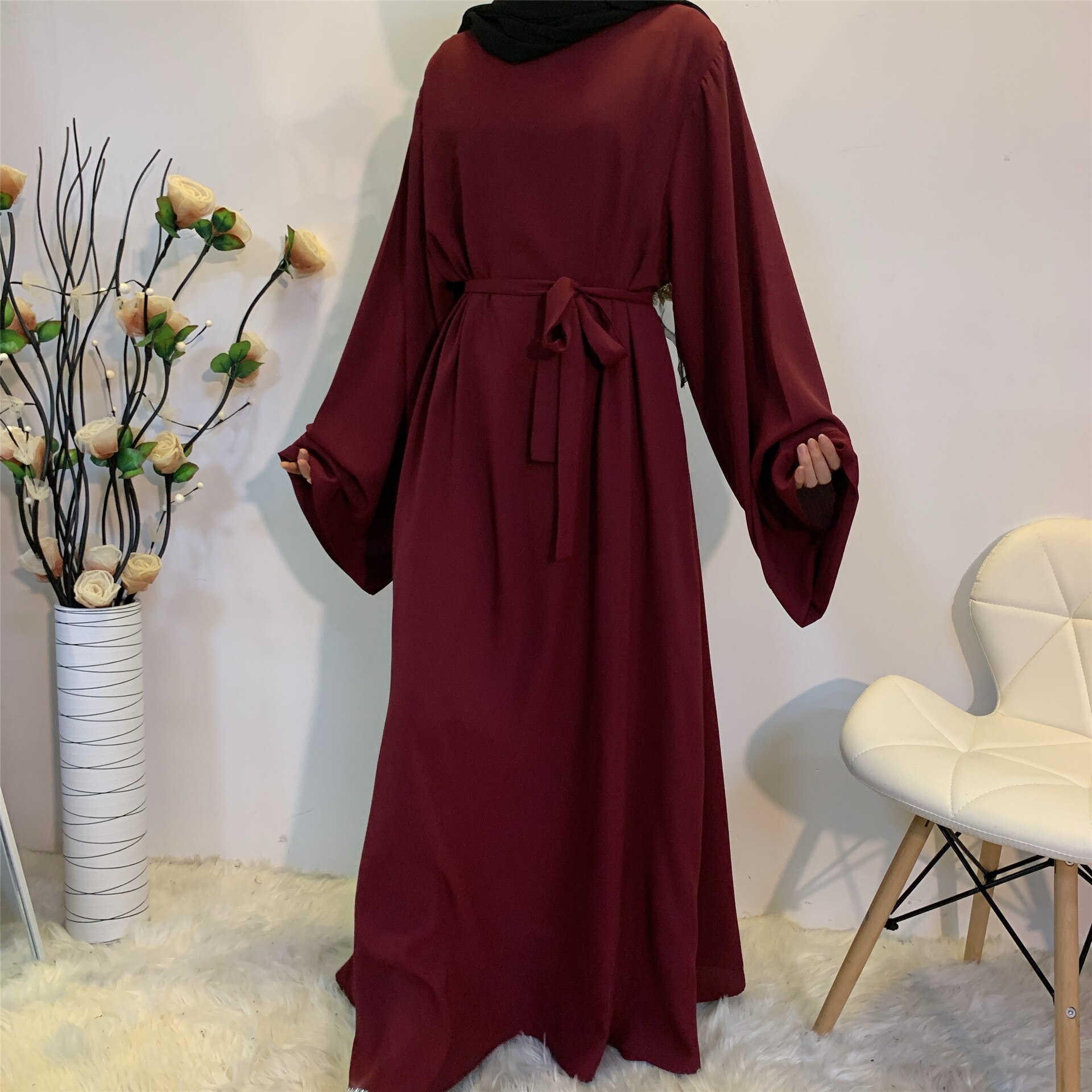Abaya Dubai Turkey Muslim Fashion Hijab Abaya For Women Solid Color Islam Clothing African Dresses For Women Musulman Djellaba