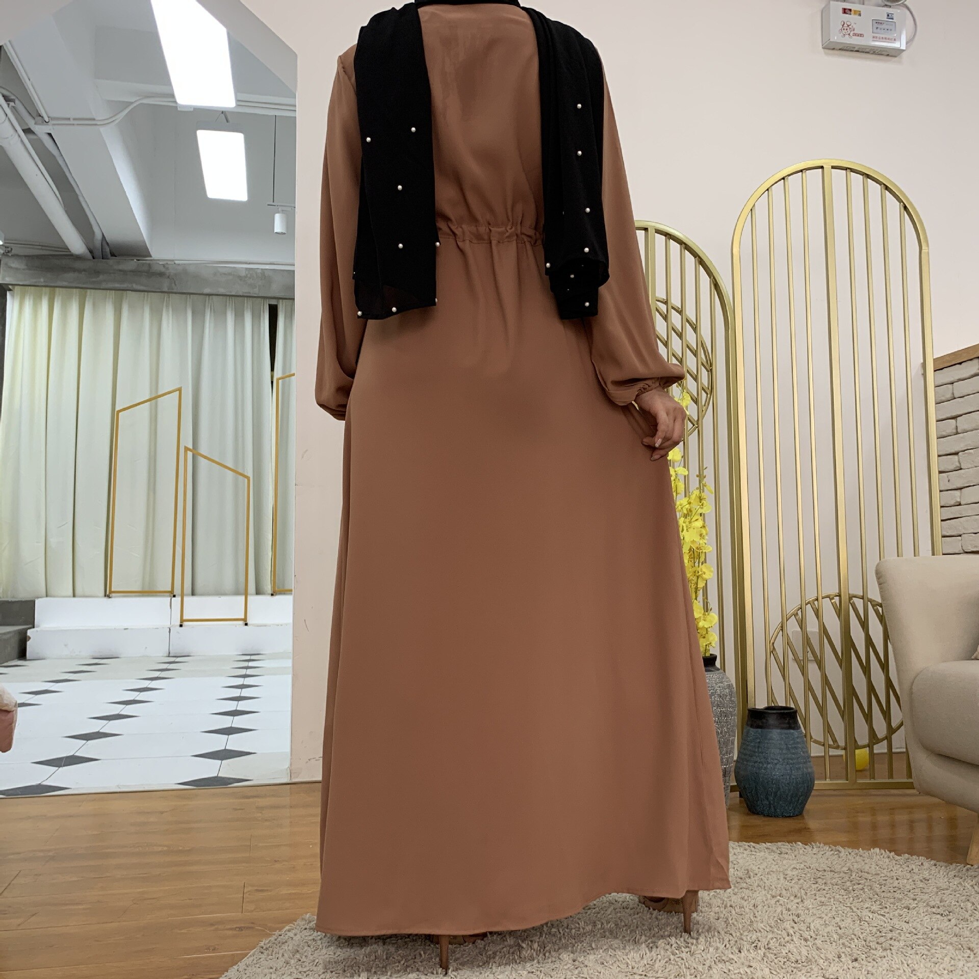 2021 Women's Dubai Abaya Turkey Muslim Fashion Hijab Long Dress Lapel Kaftan Islam Clothing African Maxi Dresses For Women Robe