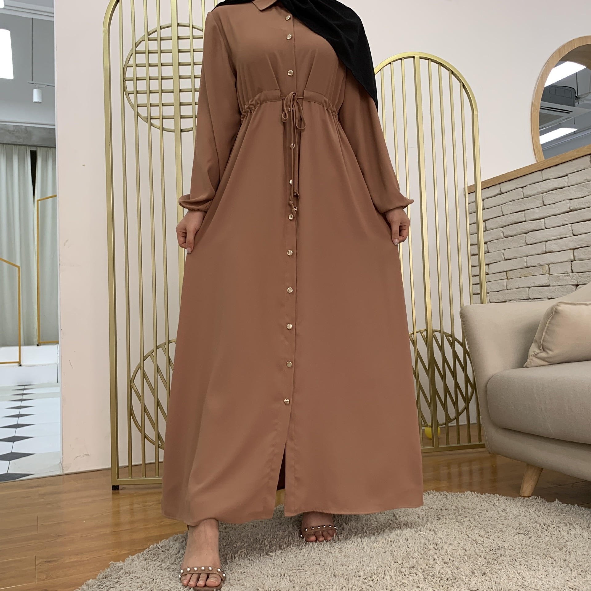 2021 Women's Dubai Abaya Turkey Muslim Fashion Hijab Long Dress Lapel Kaftan Islam Clothing African Maxi Dresses For Women Robe 2021 Women's Dubai Abaya Turkey Muslim Fashion Hijab Long Dress Lapel Kaftan Islam Clothing African Maxi Dresses For Women Robe