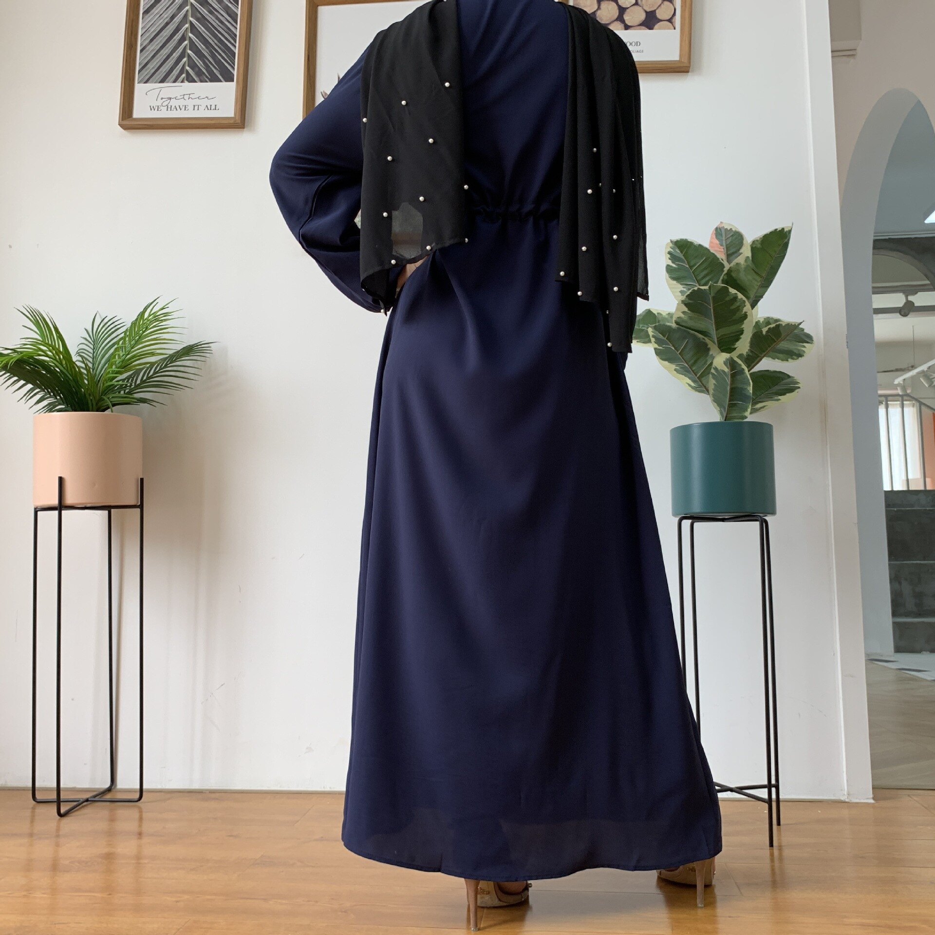 2021 Women's Dubai Abaya Turkey Muslim Fashion Hijab Long Dress Lapel Kaftan Islam Clothing African Maxi Dresses For Women Robe