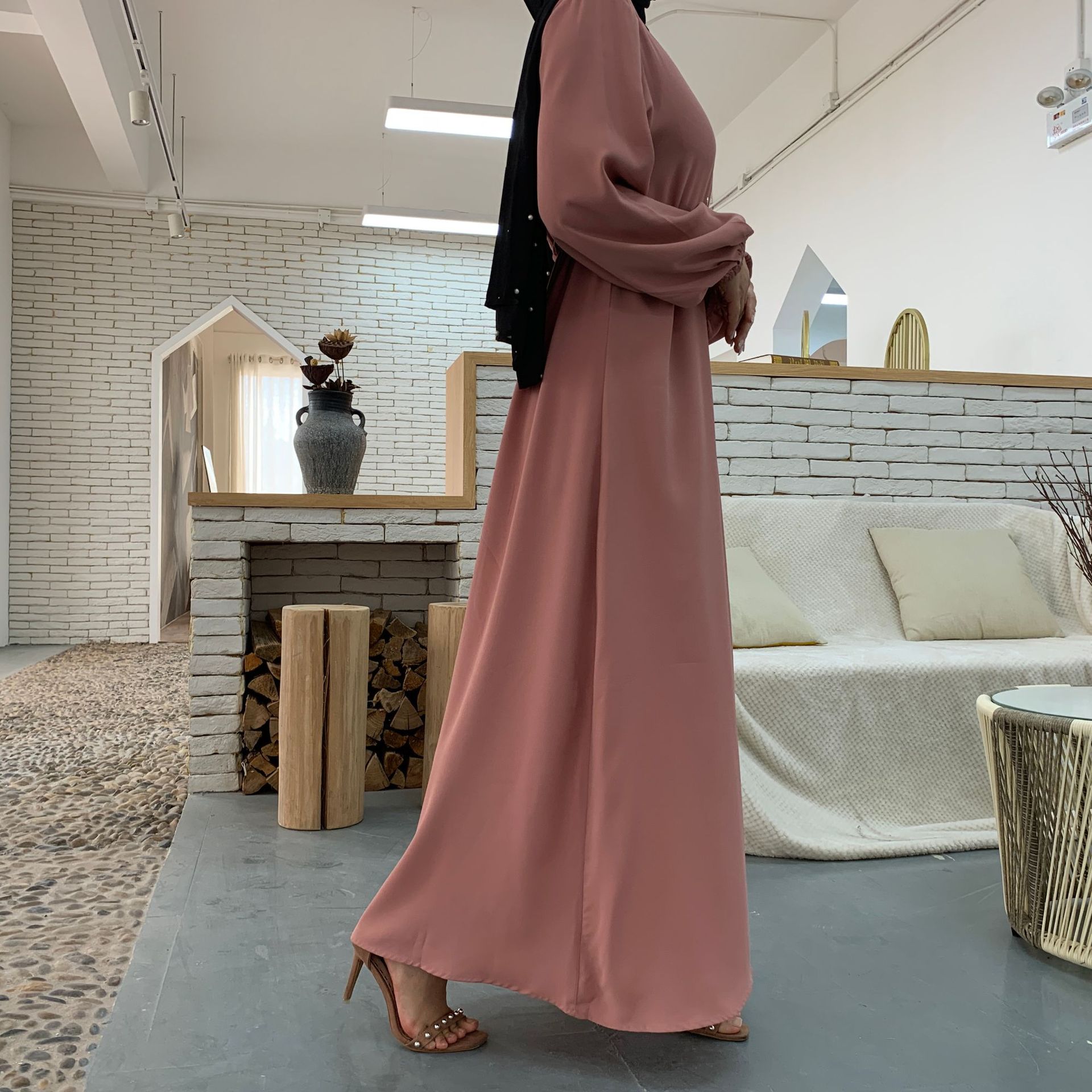 2021 Women's Dubai Abaya Turkey Muslim Fashion Hijab Long Dress Lapel Kaftan Islam Clothing African Maxi Dresses For Women Robe