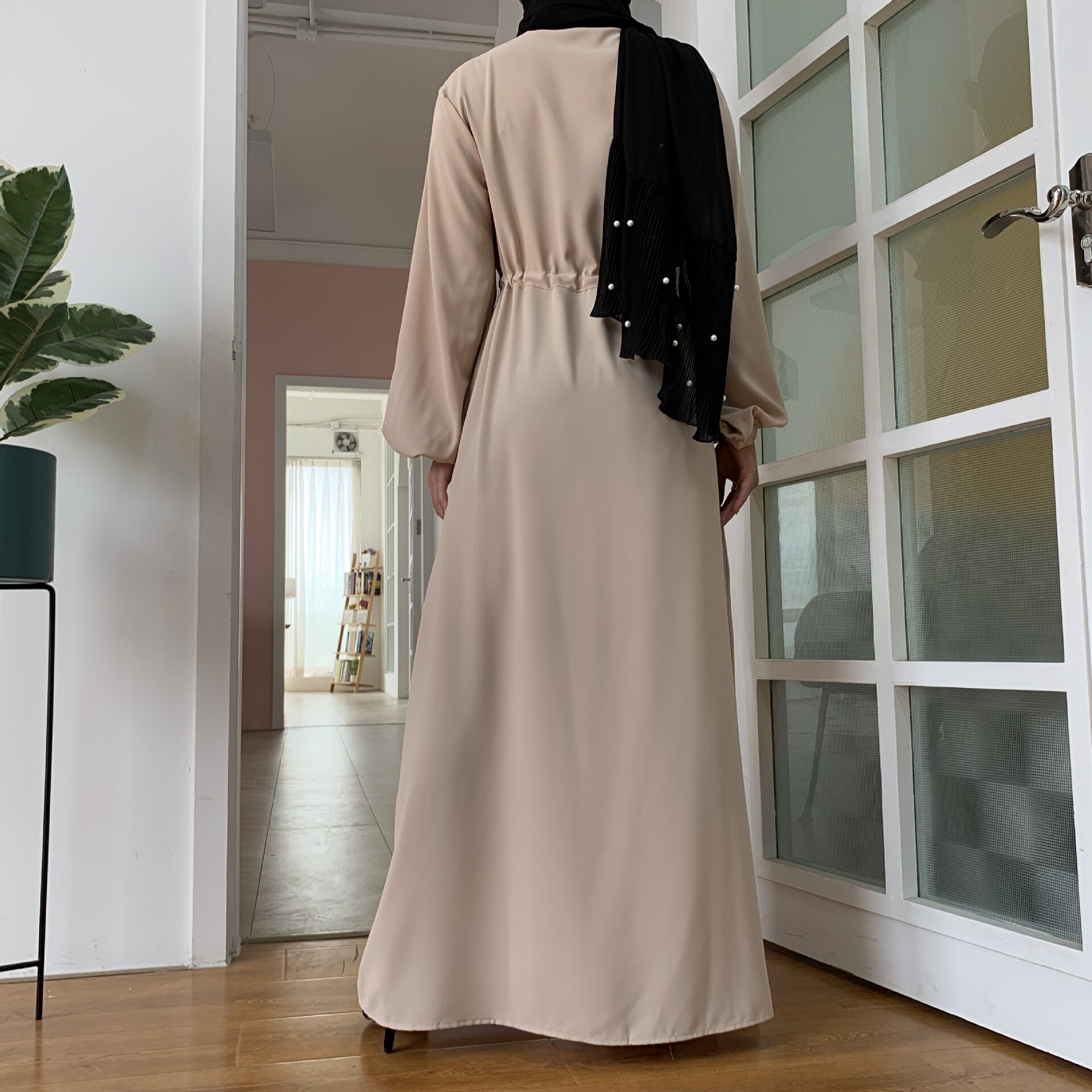 2021 Women's Dubai Abaya Turkey Muslim Fashion Hijab Long Dress Lapel Kaftan Islam Clothing African Maxi Dresses For Women Robe