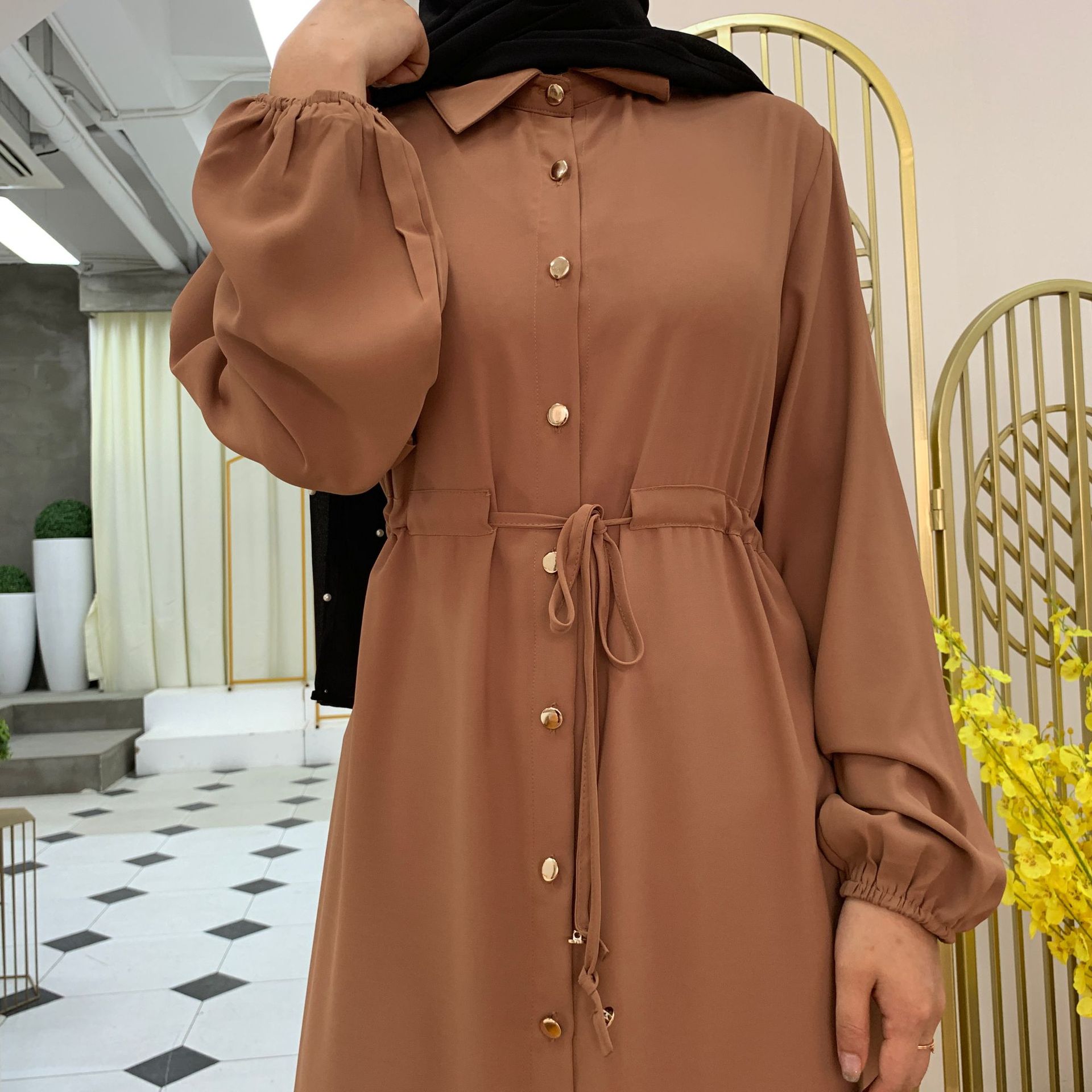 2021 Women's Dubai Abaya Turkey Muslim Fashion Hijab Long Dress Lapel Kaftan Islam Clothing African Maxi Dresses For Women Robe 2021 Women's Dubai Abaya Turkey Muslim Fashion Hijab Long Dress Lapel Kaftan Islam Clothing African Maxi Dresses For Women Robe