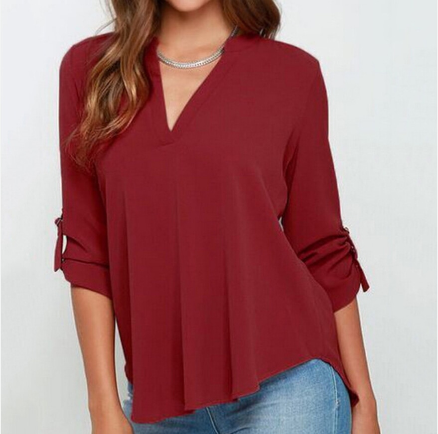blusas mujer de moda women V-neck Chiffon Blouses Long sleeve Female Shirt Fashion Plus Size blusa feminina blouse S-5XL blusas mujer de moda women V-neck Chiffon Blouses Long sleeve Female Shirt Fashion Plus Size blusa feminina blouse S-5XL