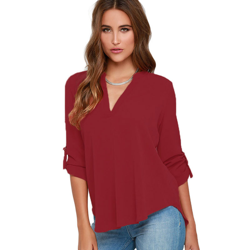 blusas mujer de moda women V-neck Chiffon Blouses Long sleeve Female Shirt Fashion Plus Size blusa feminina blouse S-5XL blusas mujer de moda women V-neck Chiffon Blouses Long sleeve Female Shirt Fashion Plus Size blusa feminina blouse S-5XL