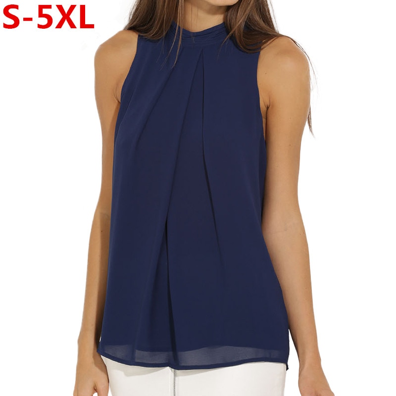 Chiffon Sleeveless Blouse 2020 Women Tops Brand Plus Size Causal Blouses Lady Shirts Summer Tops Blusas women clothing 5XL Chiffon Sleeveless Blouse 2020 Women Tops Brand Plus Size Causal Blouses Lady Shirts Summer Tops Blusas women clothing 5XL