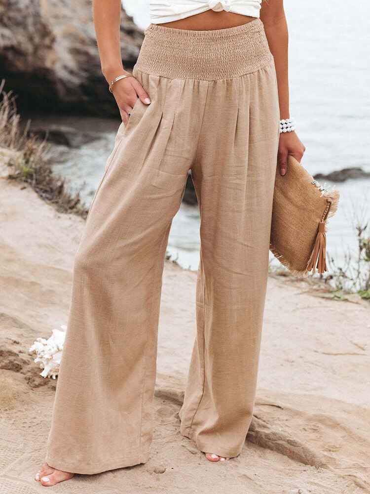 New Women Elastic Waist Trouser Loose Spring Autumn Solid Loungewear Ladies Wide Leg Pants Pocket Simple Streetwear Dropshipping New Women Elastic Waist Trouser Loose Spring Autumn Solid Loungewear Ladies Wide Leg Pants Pocket Simple Streetwear Dropshipping