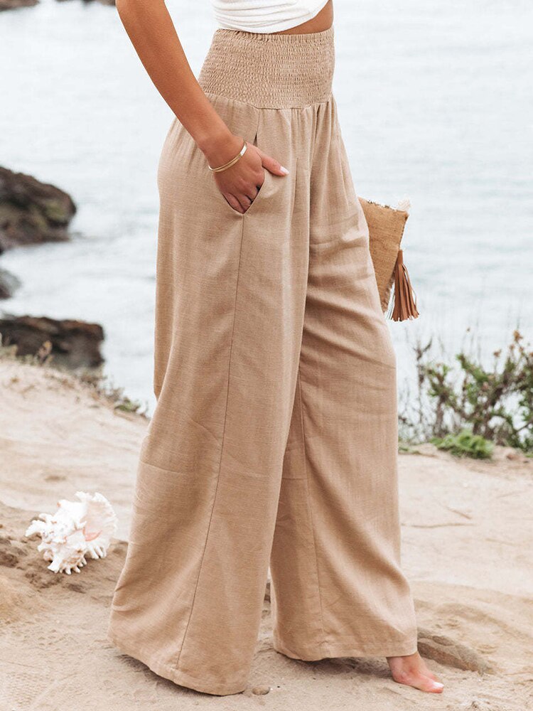 New Women Elastic Waist Trouser Loose Spring Autumn Solid Loungewear Ladies Wide Leg Pants Pocket Simple Streetwear Dropshipping New Women Elastic Waist Trouser Loose Spring Autumn Solid Loungewear Ladies Wide Leg Pants Pocket Simple Streetwear Dropshipping