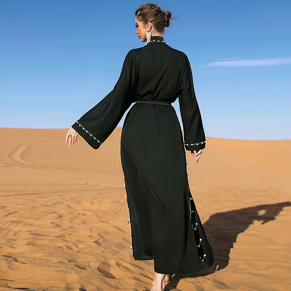 Black Abaya Dubai Turkey Muslim Hijab Dress 2022 Caftan Marocain Arabe Islamic Clothing Kimono Femme Musulmane Djellaba Robes