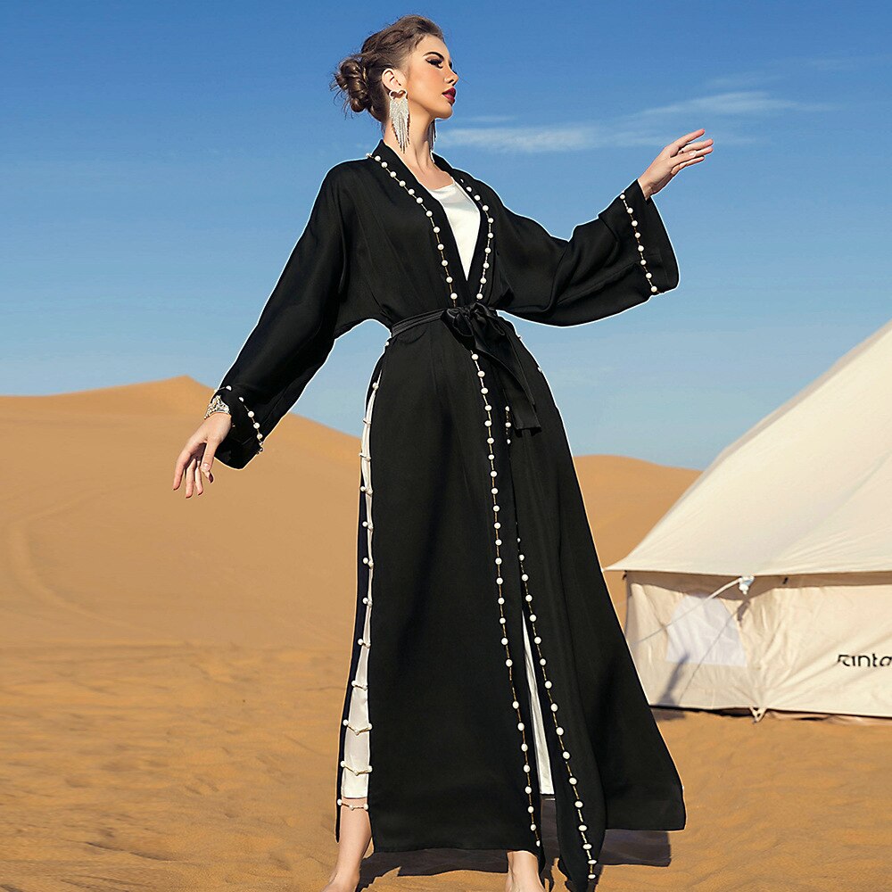 Black Abaya Dubai Turkey Muslim Hijab Dress 2022 Caftan Marocain Arabe Islamic Clothing Kimono Femme Musulmane Djellaba Robes