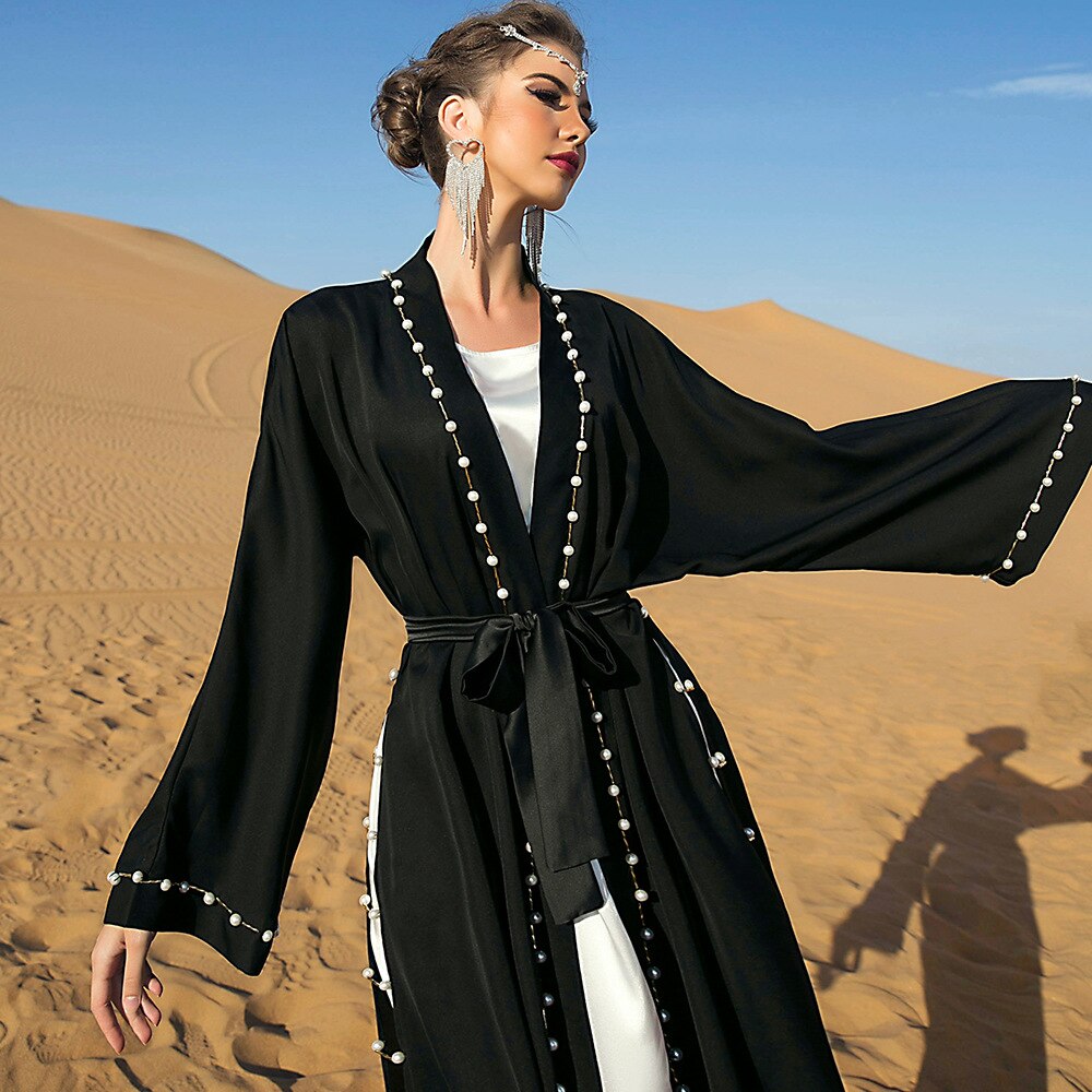 Black Abaya Dubai Turkey Muslim Hijab Dress 2022 Caftan Marocain Arabe Islamic Clothing Kimono Femme Musulmane Djellaba Robes