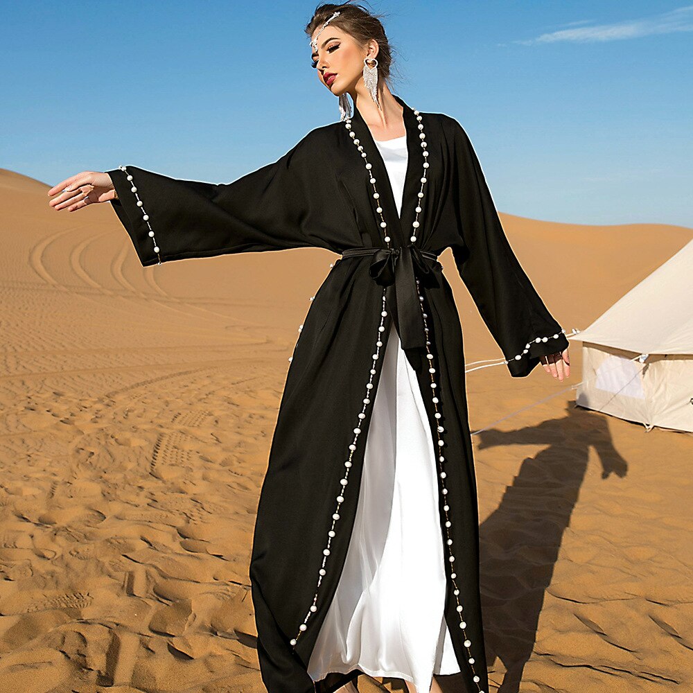 Black Abaya Dubai Turkey Muslim Hijab Dress 2022 Caftan Marocain Arabe Islamic Clothing Kimono Femme Musulmane Djellaba Robes