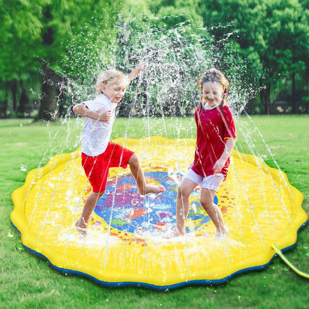 Sprinkler Splash Pad, 68inch Water Splash Play Mat Toddler Water Toys Outdoor Fountain Play Mat for Boy Girl Kids Outdoor Party Sprinkler Splash Pad, 68inch Water Splash Play Mat Toddler Water Toys Outdoor Fountain Play Mat for Boy Girl Kids Outdoor Party
