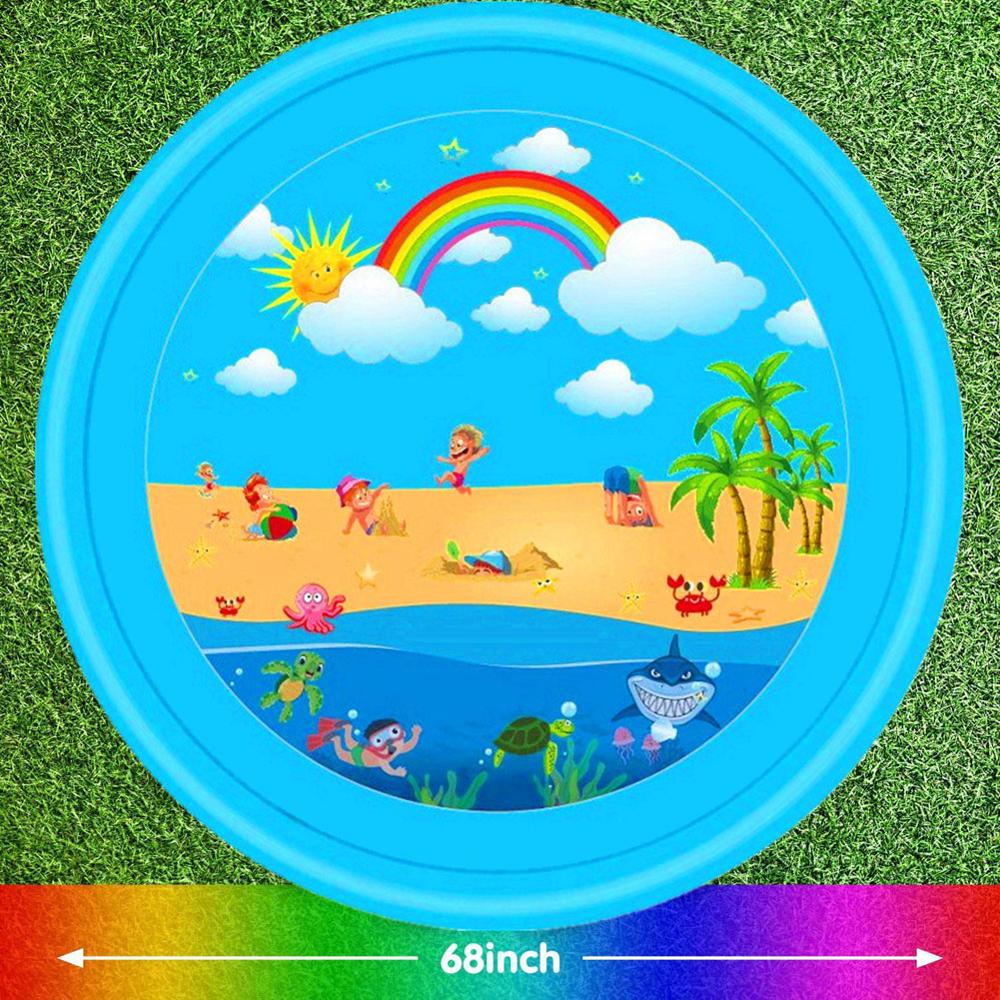 Sprinkler Splash Pad, 68inch Water Splash Play Mat Toddler Water Toys Outdoor Fountain Play Mat for Boy Girl Kids Outdoor Party Sprinkler Splash Pad, 68inch Water Splash Play Mat Toddler Water Toys Outdoor Fountain Play Mat for Boy Girl Kids Outdoor Party