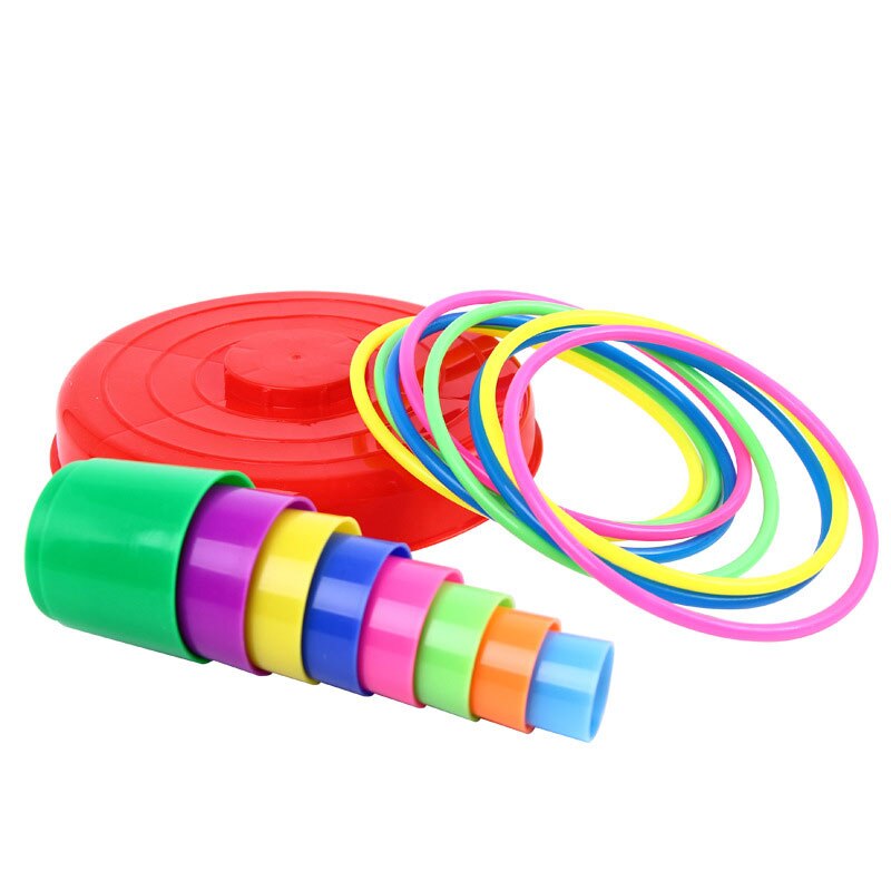 Baby Stacking Cup & Sports Circle Ferrule Stacked Layers Throwing Game Parent-Child Interactive Ferrule Kids Outdoor Toys ZXH