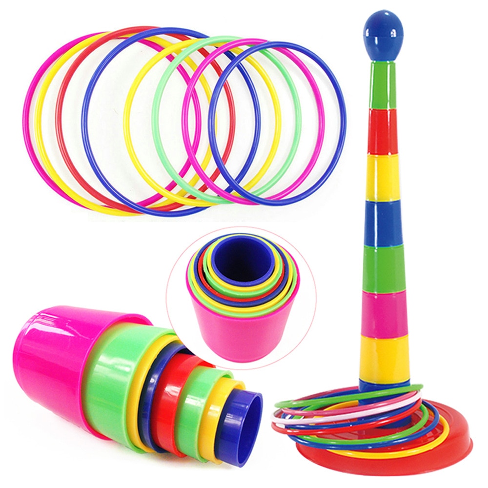Baby Stacking Cup & Sports Circle Ferrule Stacked Layers Throwing Game Parent-Child Interactive Ferrule Kids Outdoor Toys ZXH Baby Stacking Cup & Sports Circle Ferrule Stacked Layers Throwing Game Parent-Child Interactive Ferrule Kids Outdoor Toys ZXH
