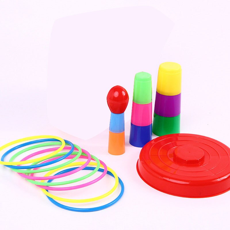 Baby Stacking Cup & Sports Circle Ferrule Stacked Layers Throwing Game Parent-Child Interactive Ferrule Kids Outdoor Toys ZXH