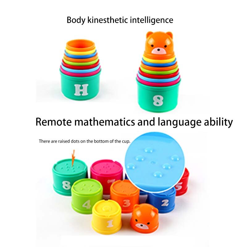 Baby Stacking Cup & Sports Circle Ferrule Stacked Layers Throwing Game Parent-Child Interactive Ferrule Kids Outdoor Toys ZXH