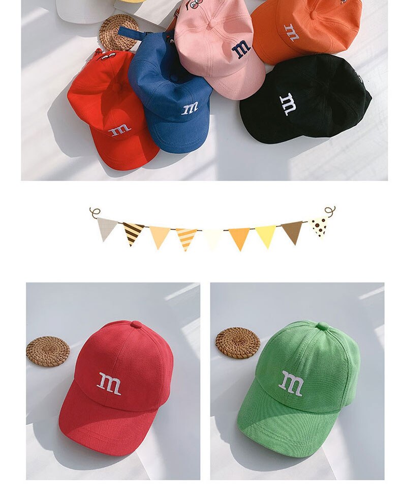 Baby Baseball Hat Cotton Adjustable Alphabet Smiley Sun Protection Boy Girl Four Seasons Hat Children's Cap Casual All-Match