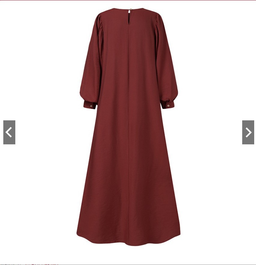 Retro Muslim Dress Women Long Puff Sleeve Abaya Turkey Hijab Dress ZANZEA Casual Solid Islamic Clothing Dubai Sundress Robe