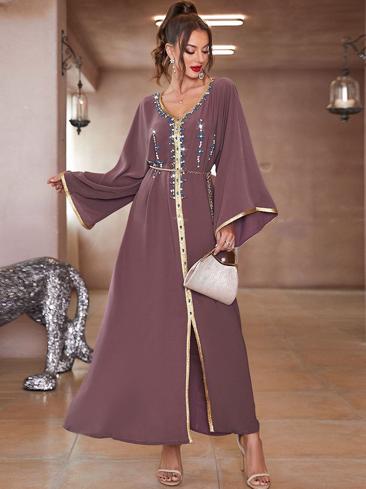 Ramadan Eid Mubarak Kaftans Evening Dresses For Women Satin Abaya Dubai Turkey Islam Arabic Muslim Dress Robe Djellaba Femme