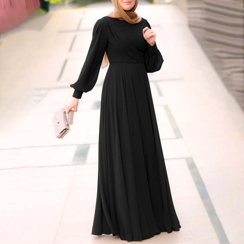 ZANZEA Spring Women Muslim Dress Long Sleeve O-Neck Solid Color Zipper Sundress Elegant Casual Abaya Kaftan Maxi Vestido Robe ZANZEA Spring Women Muslim Dress Long Sleeve O-Neck Solid Color Zipper Sundress Elegant Casual Abaya Kaftan Maxi Vestido Robe
