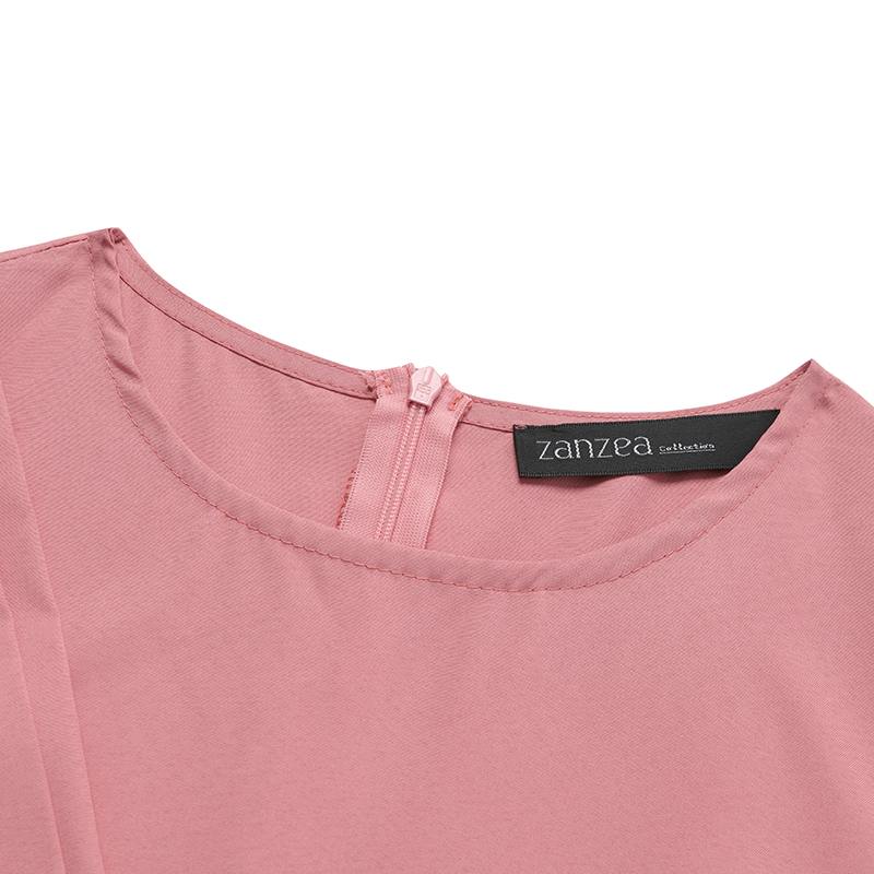 ZANZEA Spring Women Muslim Dress Long Sleeve O-Neck Solid Color Zipper Sundress Elegant Casual Abaya Kaftan Maxi Vestido Robe ZANZEA Spring Women Muslim Dress Long Sleeve O-Neck Solid Color Zipper Sundress Elegant Casual Abaya Kaftan Maxi Vestido Robe