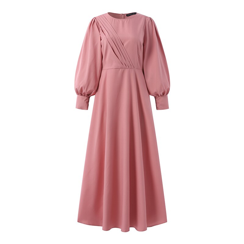 ZANZEA Spring Women Muslim Dress Long Sleeve O-Neck Solid Color Zipper Sundress Elegant Casual Abaya Kaftan Maxi Vestido Robe ZANZEA Spring Women Muslim Dress Long Sleeve O-Neck Solid Color Zipper Sundress Elegant Casual Abaya Kaftan Maxi Vestido Robe