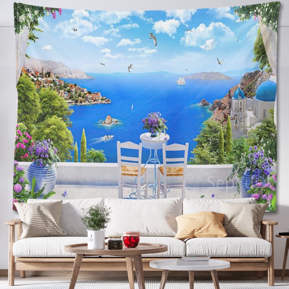Beach Coconut Tree Scenery Tapestry Wall Hanging Trippy Wall Art Bedroom Window Decor Wall Tapestry Curtain Background Beach Coconut Tree Scenery Tapestry Wall Hanging Trippy Wall Art Bedroom Window Decor Wall Tapestry Curtain Background