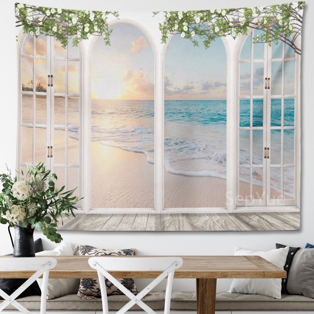 Beach Coconut Tree Scenery Tapestry Wall Hanging Trippy Wall Art Bedroom Window Decor Wall Tapestry Curtain Background Beach Coconut Tree Scenery Tapestry Wall Hanging Trippy Wall Art Bedroom Window Decor Wall Tapestry Curtain Background