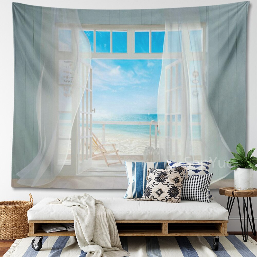 Beach Coconut Tree Scenery Tapestry Wall Hanging Trippy Wall Art Bedroom Window Decor Wall Tapestry Curtain Background Beach Coconut Tree Scenery Tapestry Wall Hanging Trippy Wall Art Bedroom Window Decor Wall Tapestry Curtain Background
