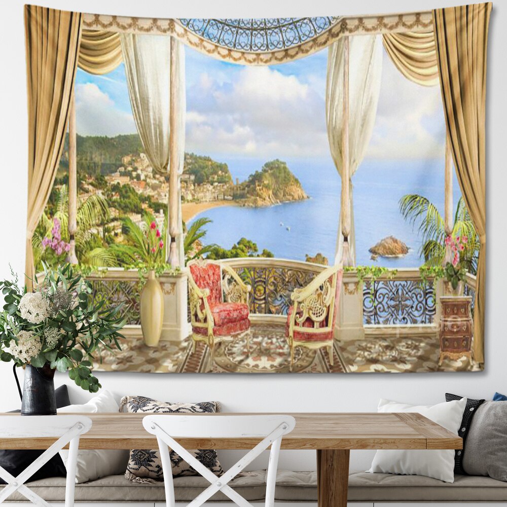 Beach Coconut Tree Scenery Tapestry Wall Hanging Trippy Wall Art Bedroom Window Decor Wall Tapestry Curtain Background Beach Coconut Tree Scenery Tapestry Wall Hanging Trippy Wall Art Bedroom Window Decor Wall Tapestry Curtain Background