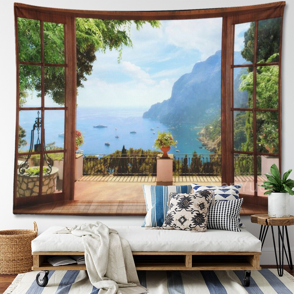 Beach Coconut Tree Scenery Tapestry Wall Hanging Trippy Wall Art Bedroom Window Decor Wall Tapestry Curtain Background Beach Coconut Tree Scenery Tapestry Wall Hanging Trippy Wall Art Bedroom Window Decor Wall Tapestry Curtain Background