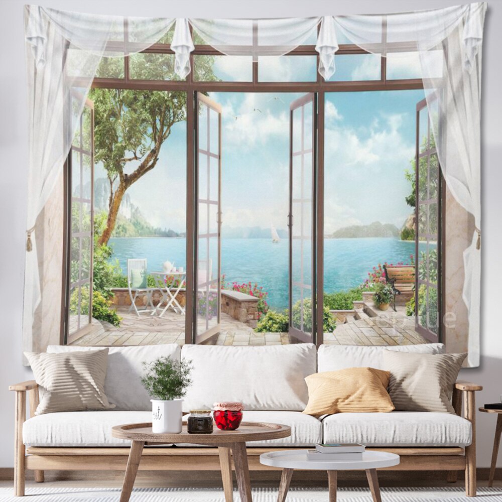 Beach Coconut Tree Scenery Tapestry Wall Hanging Trippy Wall Art Bedroom Window Decor Wall Tapestry Curtain Background Beach Coconut Tree Scenery Tapestry Wall Hanging Trippy Wall Art Bedroom Window Decor Wall Tapestry Curtain Background