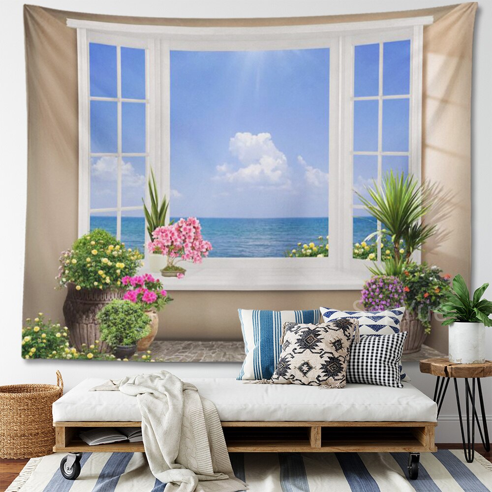 Beach Coconut Tree Scenery Tapestry Wall Hanging Trippy Wall Art Bedroom Window Decor Wall Tapestry Curtain Background Beach Coconut Tree Scenery Tapestry Wall Hanging Trippy Wall Art Bedroom Window Decor Wall Tapestry Curtain Background