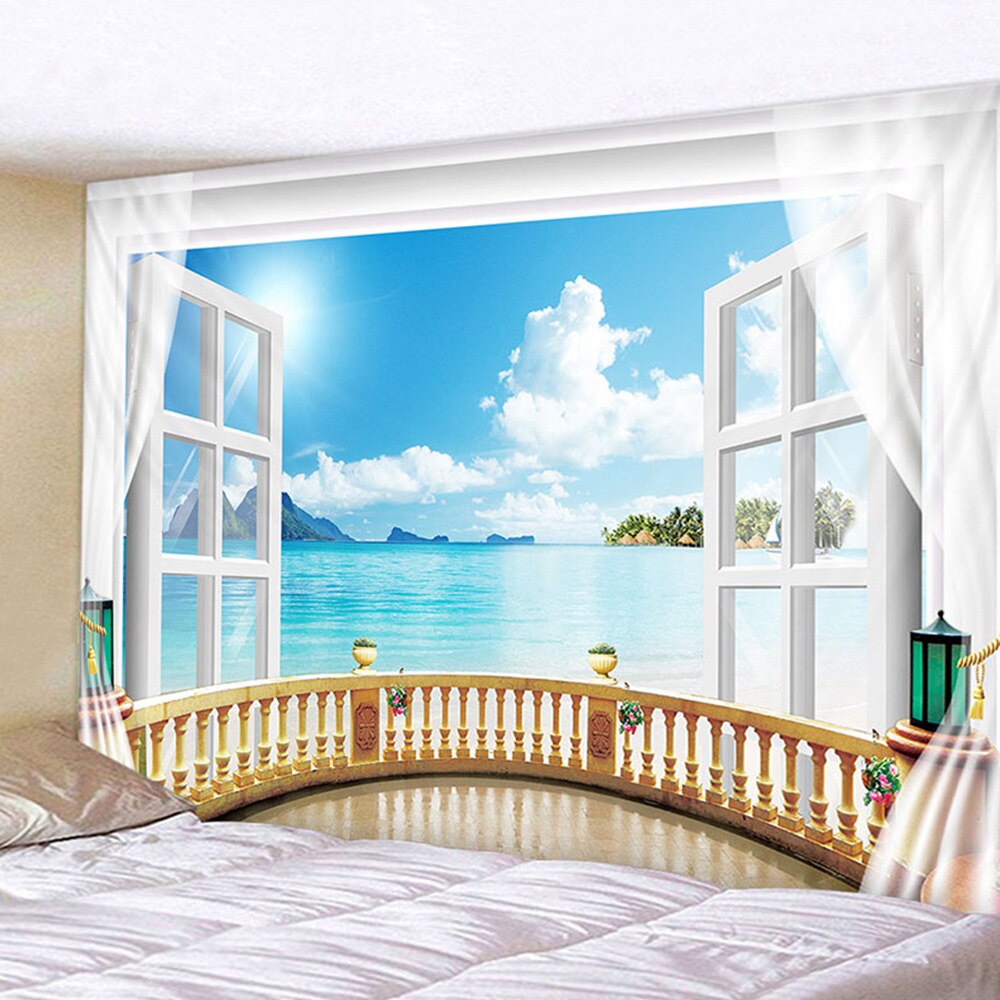 Beach Coconut Tree Scenery Tapestry Wall Hanging Trippy Wall Art Bedroom Window Decor Wall Tapestry Curtain Background Beach Coconut Tree Scenery Tapestry Wall Hanging Trippy Wall Art Bedroom Window Decor Wall Tapestry Curtain Background