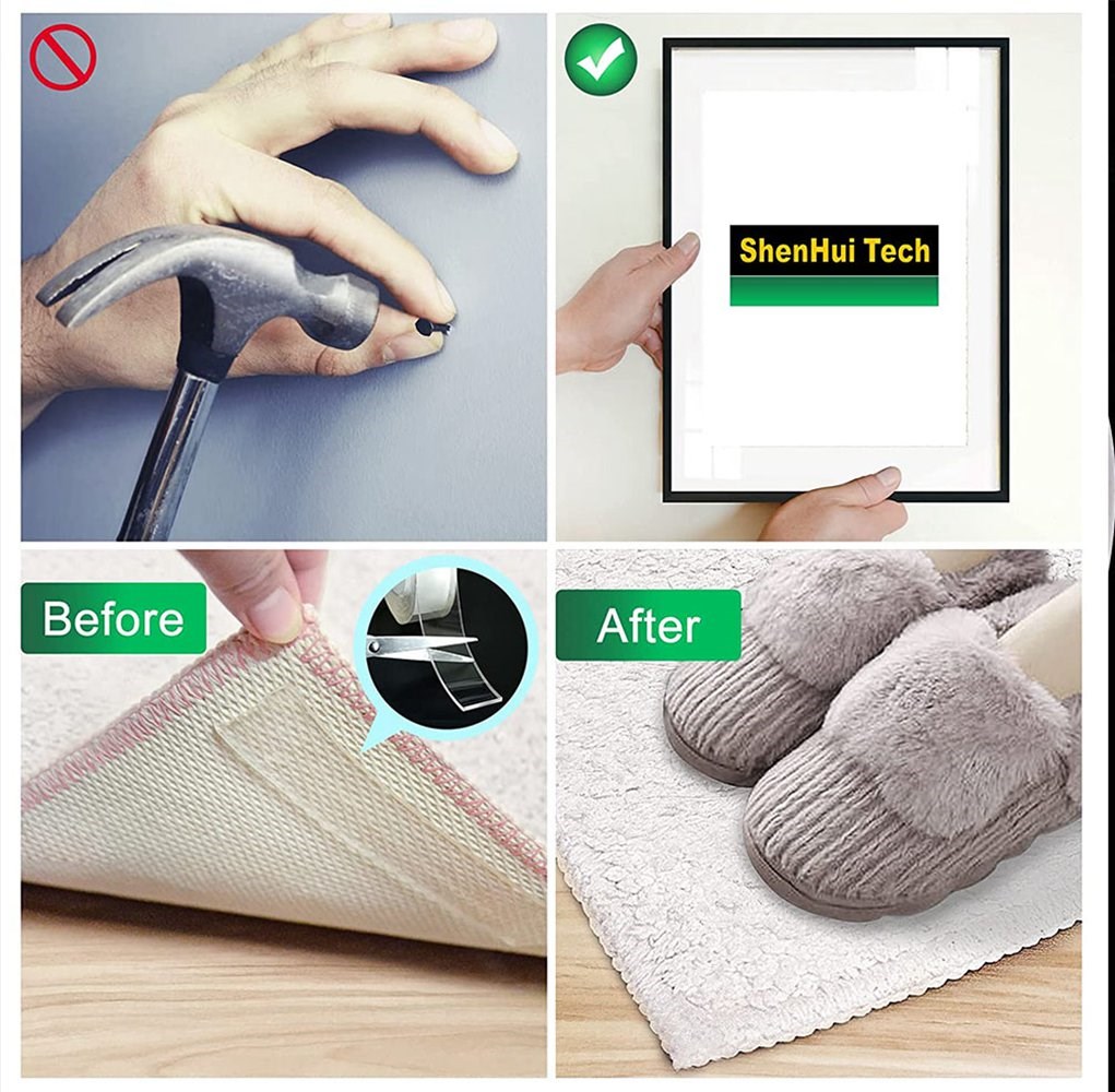 Wall Sticker Tape Tracsless Silicone Double Sided Tape Transparent Christmas Decoration Organizer Kitchen Home Accessories Wall Sticker Tape Tracsless Silicone Double Sided Tape Transparent Christmas Decoration Organizer Kitchen Home Accessories